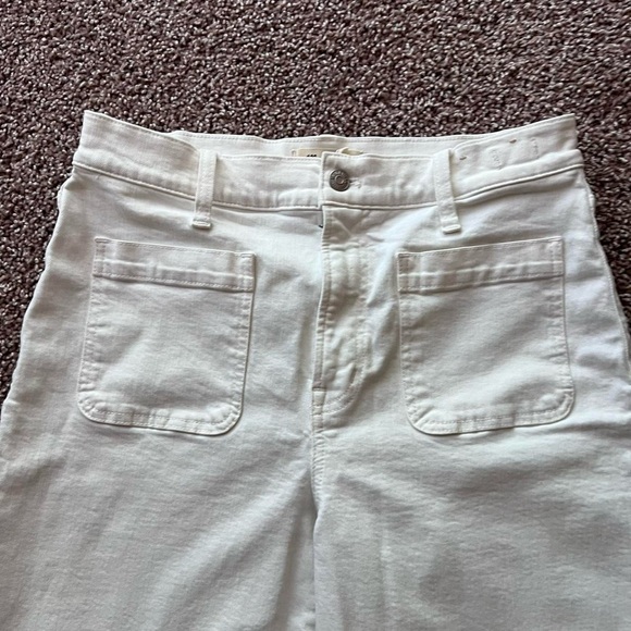 Madewell Perfect Wide Vintage Leg Women's White Cropped Pocket Jeans Size 29 - Picture 3 of 7